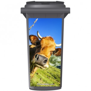 Bull In A Field Wheelie Bin Sticker Panel